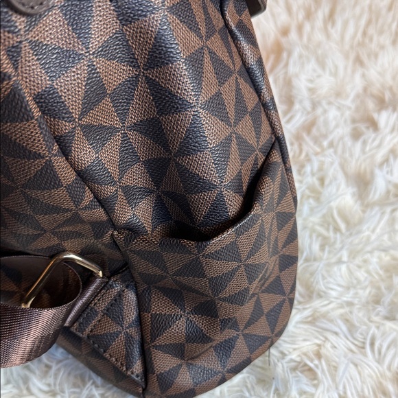 Geometric Pattern Brown Backpack - Picture 6 of 6